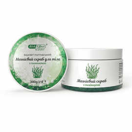 Фото Магнієвий скраб для тіла з ламінарією Бішофіт Полтавський 300 г, Екстракт скрабу: з ламінарією, Об'єм/вага: 300 г вигляд №