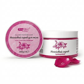 Фото Магнієвий скраб для тіла з екстрактом троянди Бішофіт Полтавський 300 г, Екстракт скрабу: троянди екстракт, Об'єм/вага: 300 г вигляд №