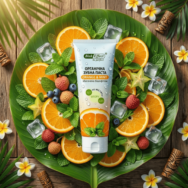 Фото Органічна зубна паста Апельсин і мʼята – цитрусова свіжість для всієї родини вигляд №2